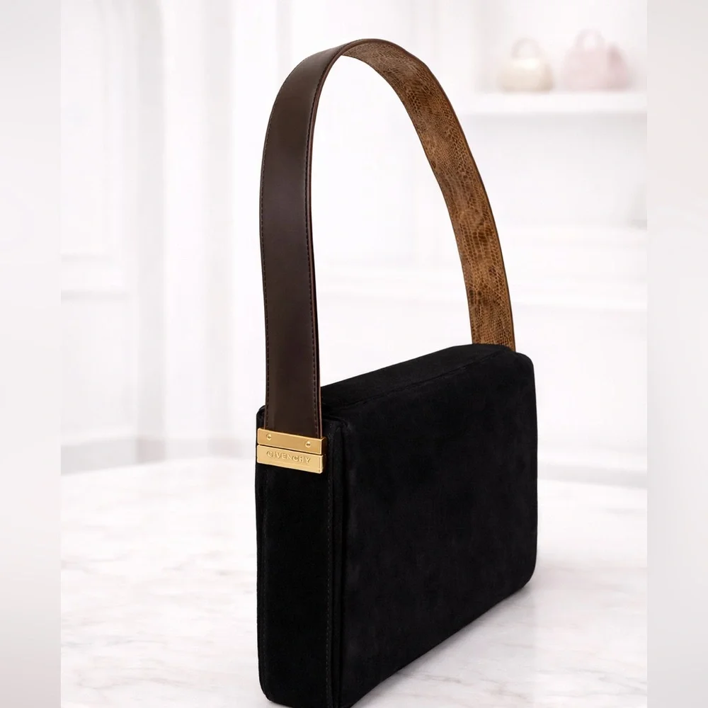 GIVENCHY leather suede shoulder bag with removable/interchangeable handle - Picture 5 of 10